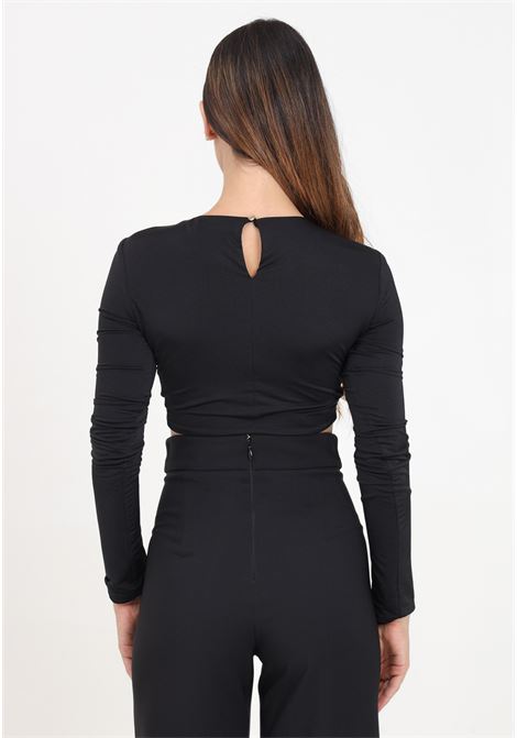 Top elegante nero da donna con cut-out e applicazione sole ALMA SANCHEZ | AS2425027-EL999